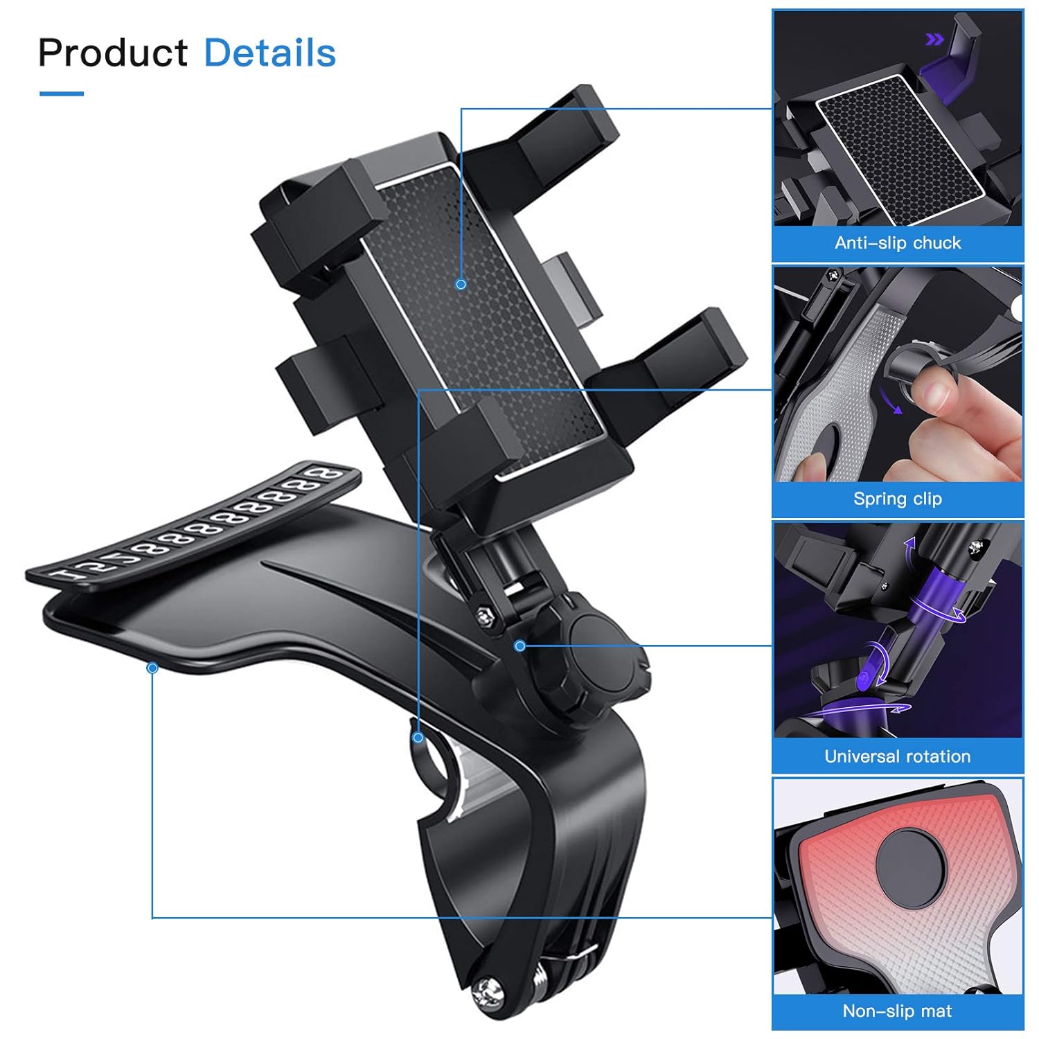 360 Degree Rotatable Car Dashboard Phone Holder
