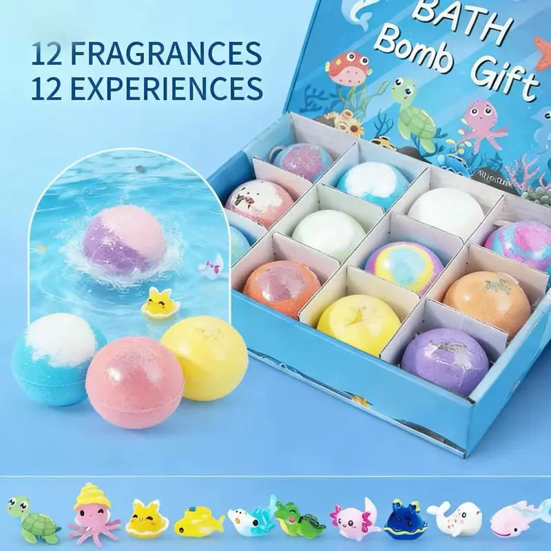 12-Piece Ocean Surprise Bath Bomb Toy Set
