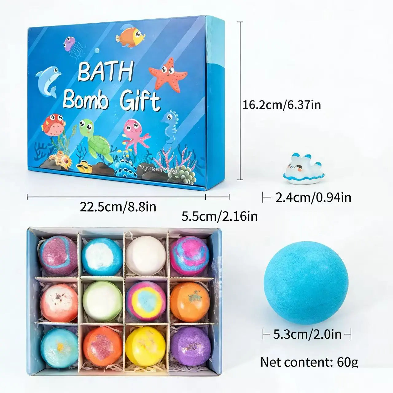 12-Piece Ocean Surprise Bath Bomb Toy Set