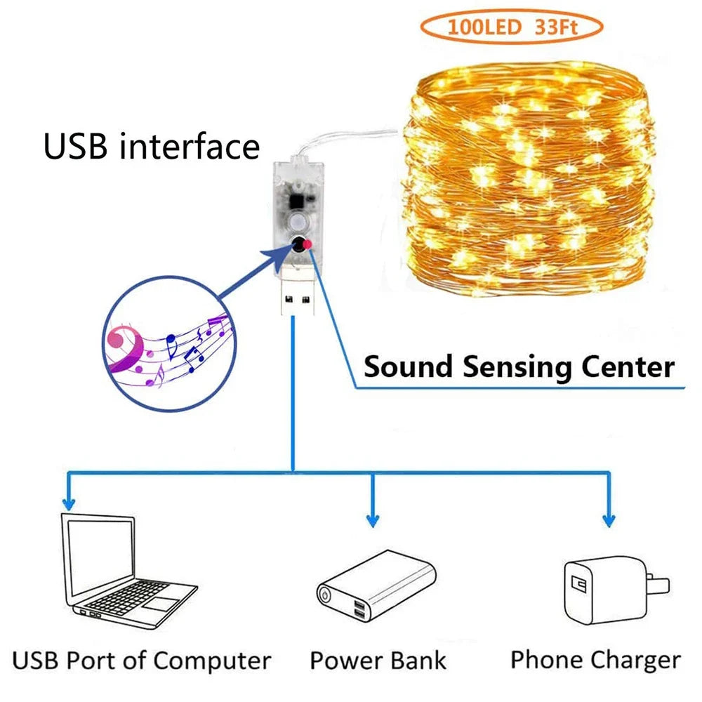 Sound Control Decorative String Light