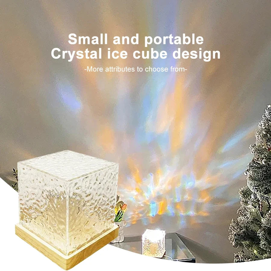 Dynamic Rotating Water Ripple Crystal Lamp