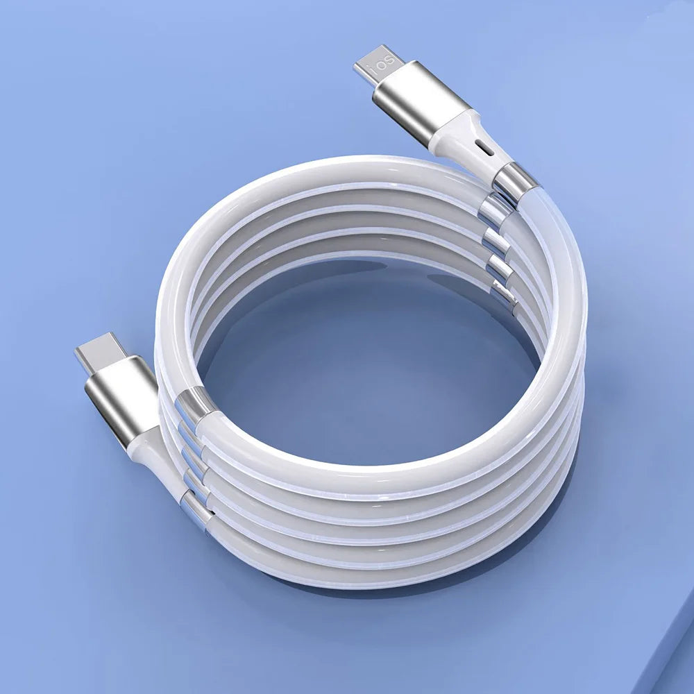 Self Winding Magnetic Fast Charging Data Cable