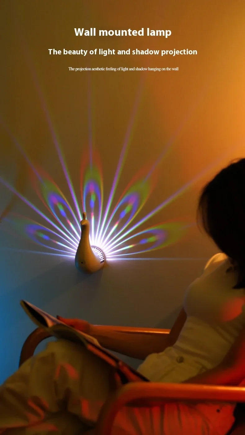 RC Colorful Peacock Wall Lamp