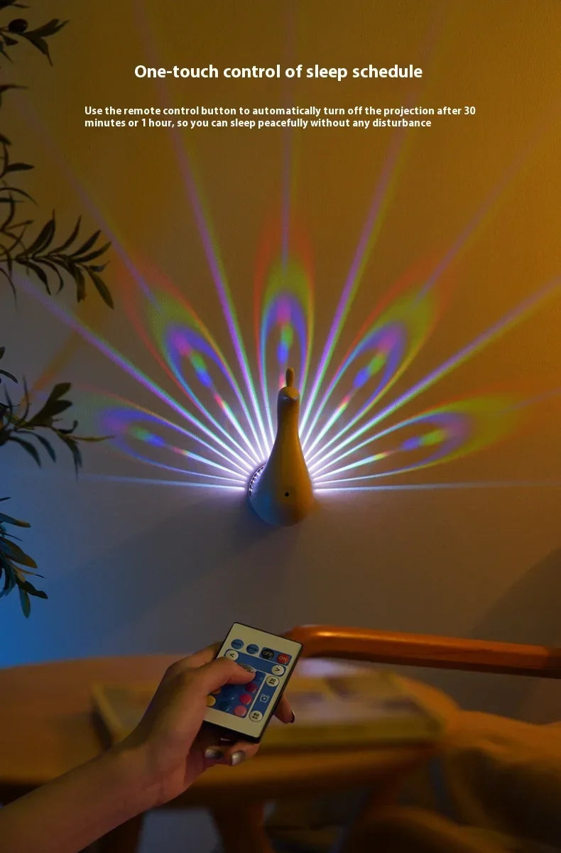 RC Colorful Peacock Wall Lamp
