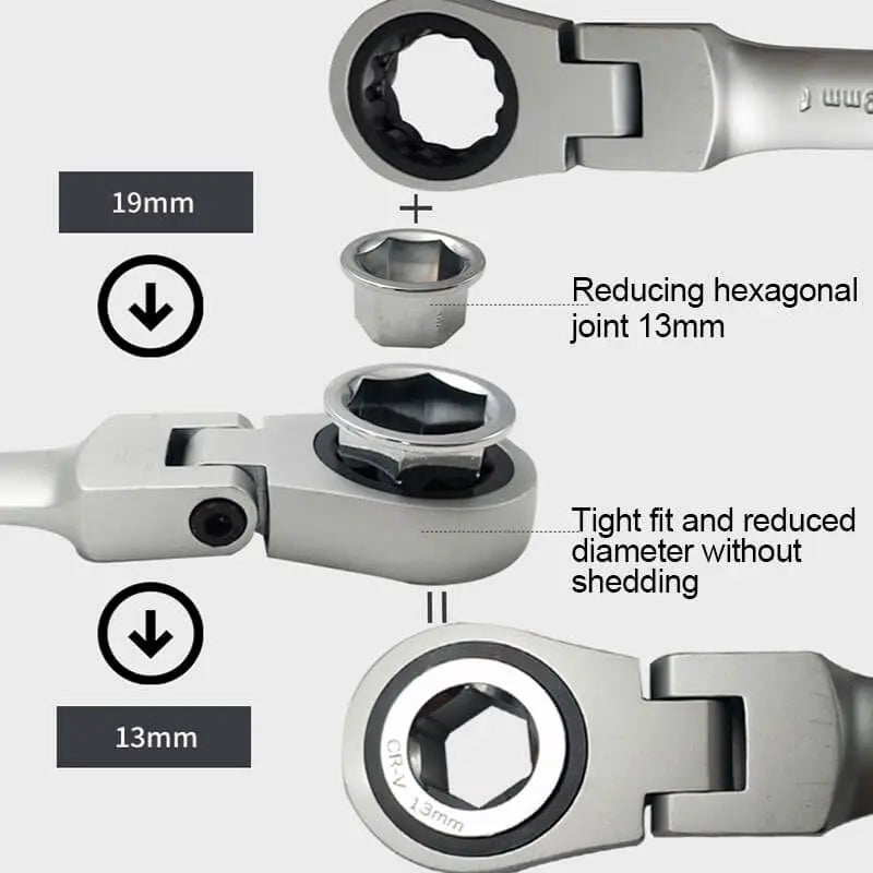 Multi-Functional Double-Ended Ratchet Wrench Set