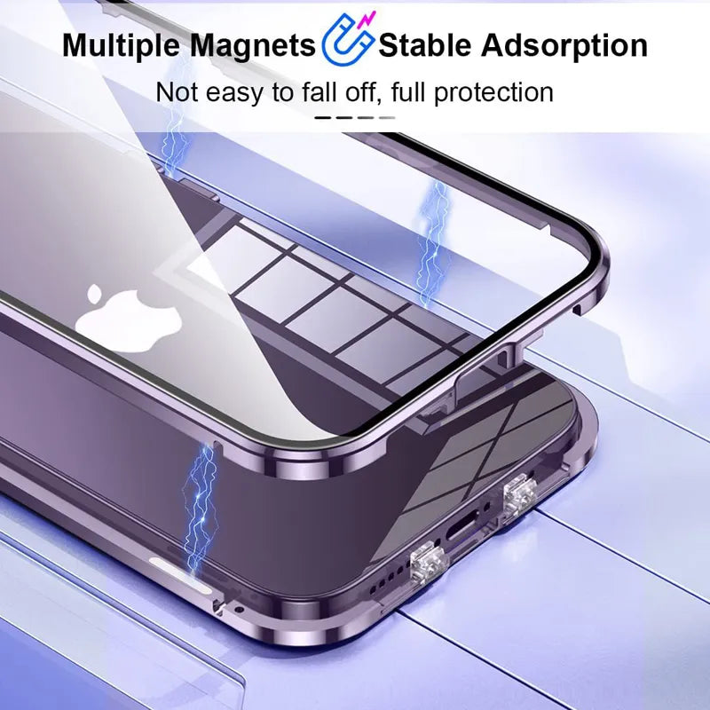Double Sided Magnetic Glass Anti-Peep Mobile Case