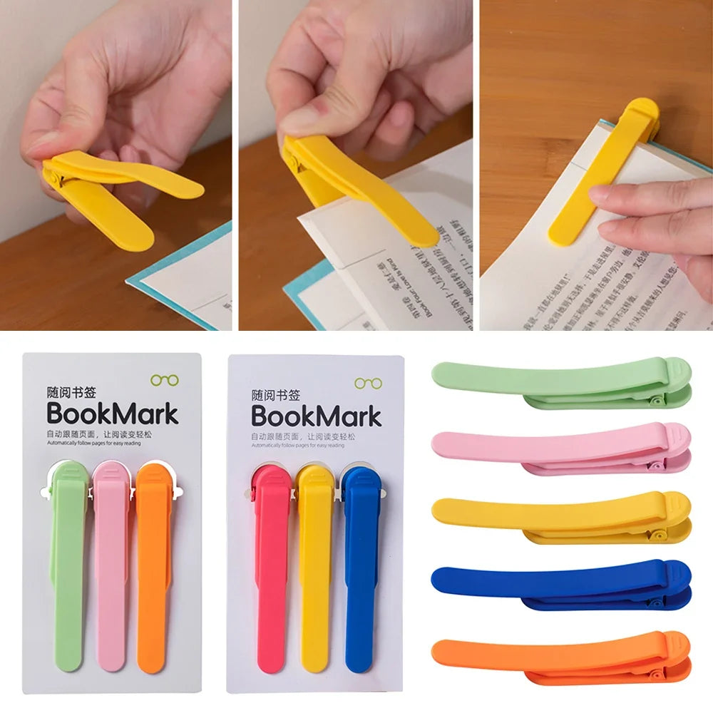 3Pcs Silicone Bookmarks