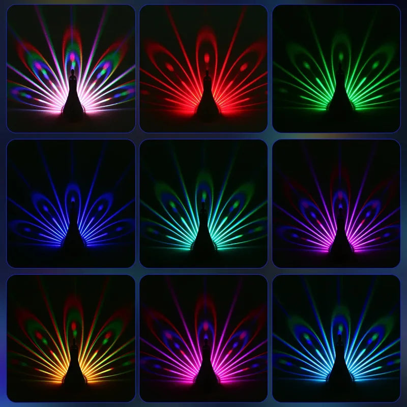RC Colorful Peacock Wall Lamp