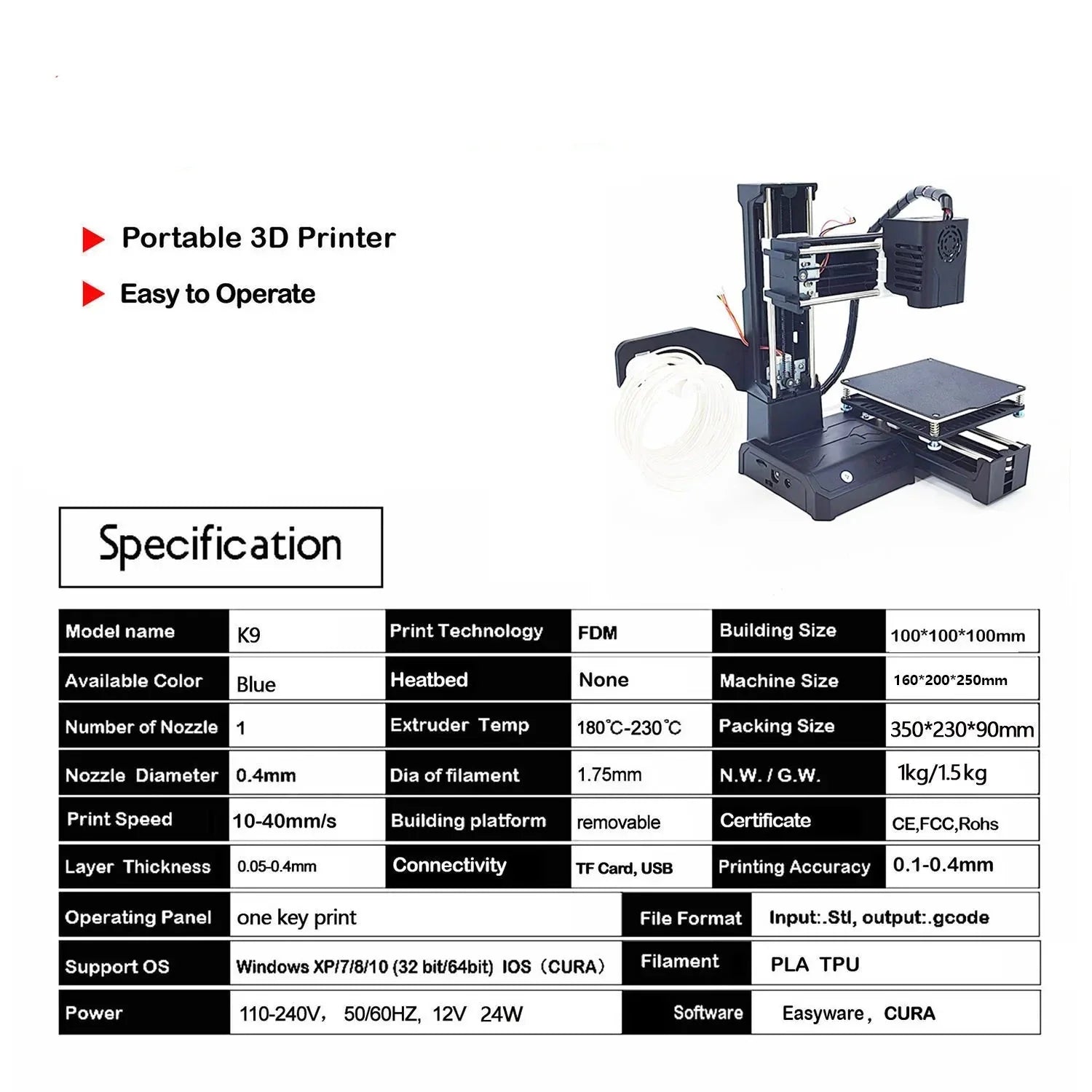 Mini Easy 3D Printer