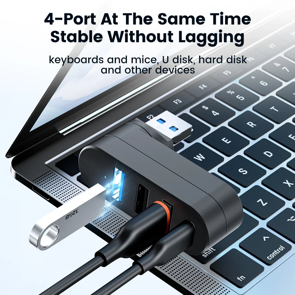Mini 180° Rotatable USB Hub