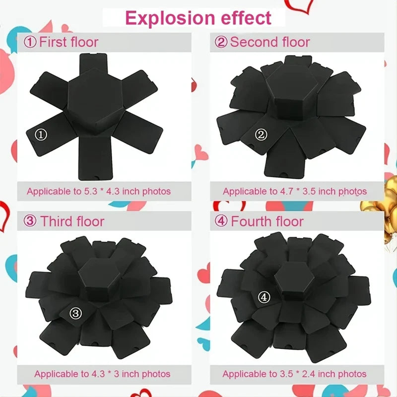Hexagon Photo Explosion Box