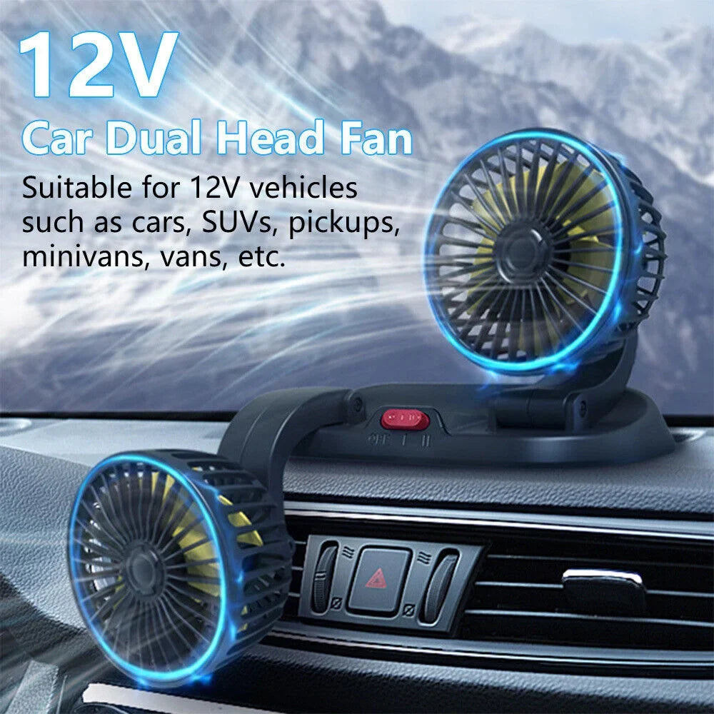 Portable Dual Head Car Air Cooling Fan