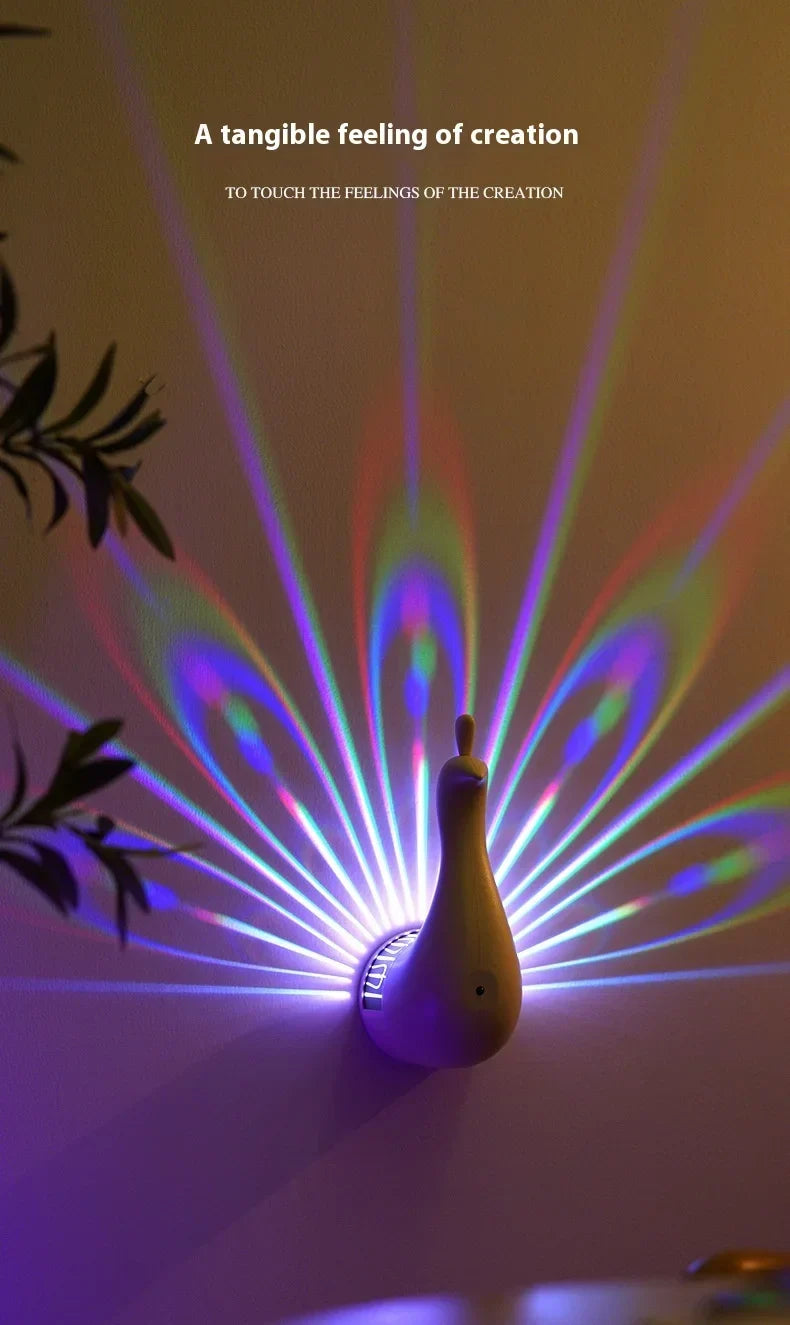 RC Colorful Peacock Wall Lamp