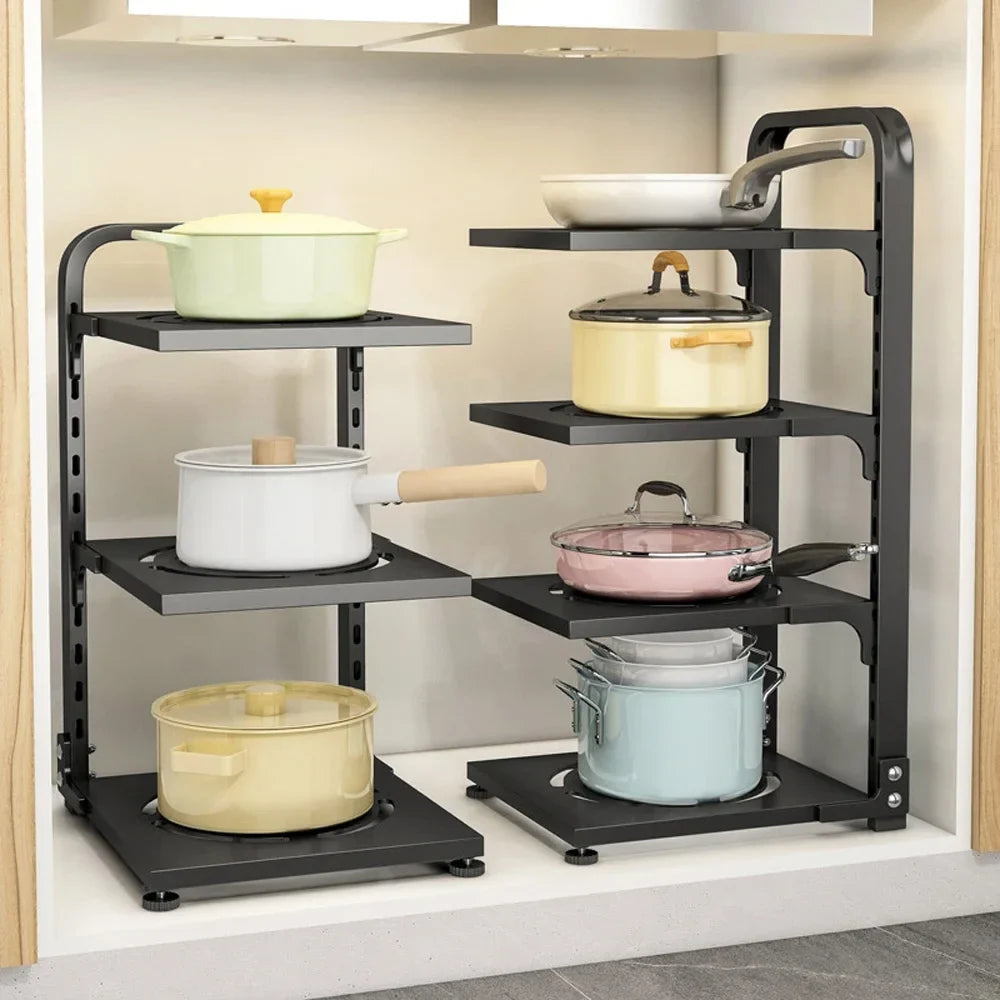 Adjustable Kitchen Pot Storage Rack