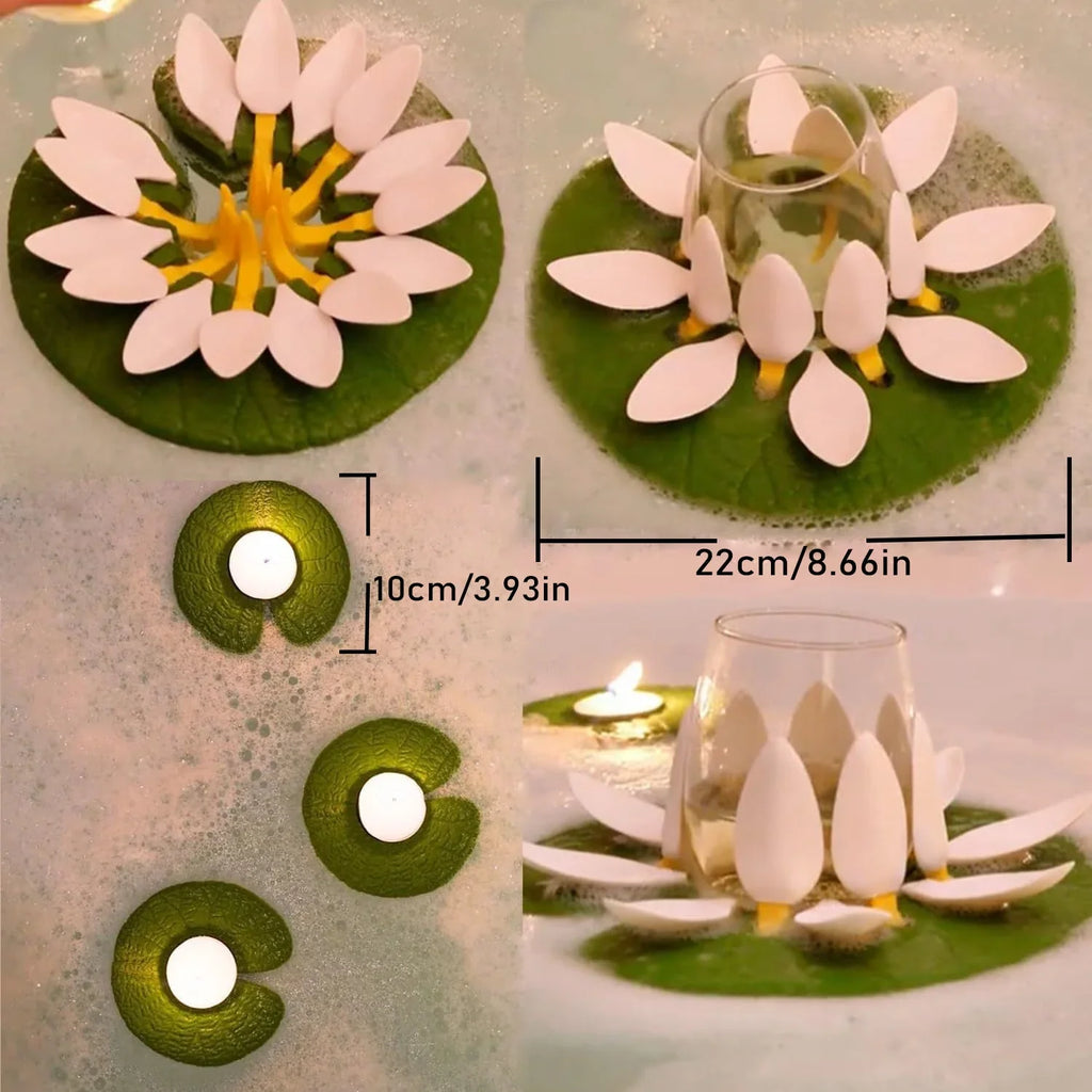 Floating Lotus Candle Holder - 4Pcs