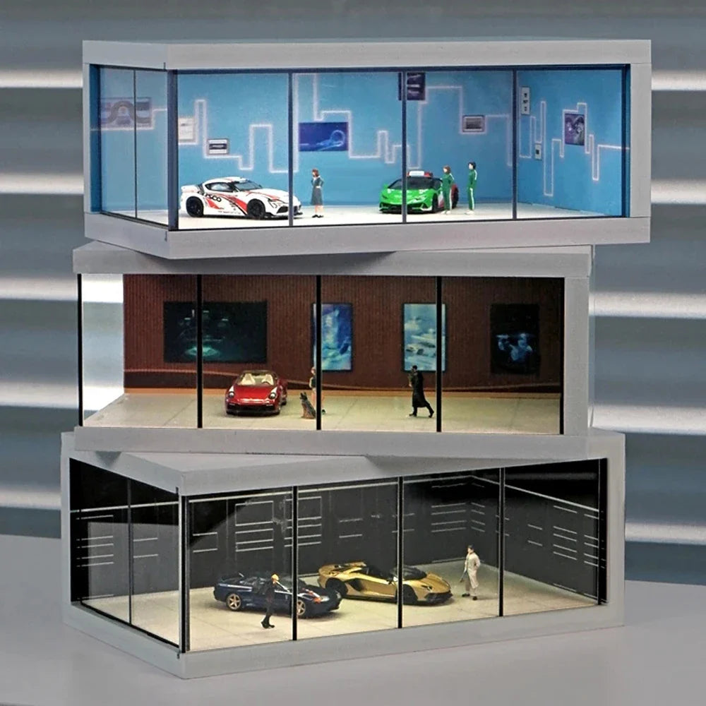 Miniature Car Garage Display - 1 Storey