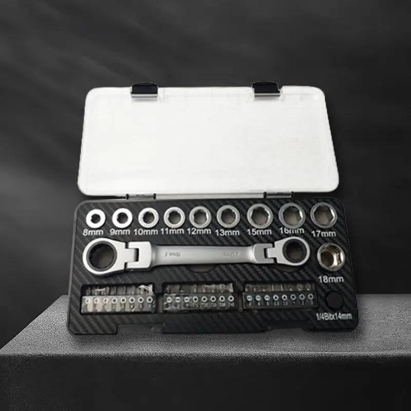 Multi-Functional Double-Ended Ratchet Wrench Set