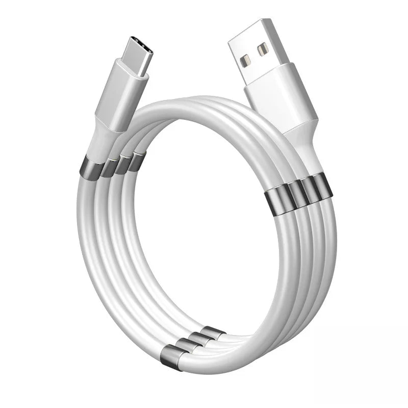 Self Winding Magnetic Fast Charging Data Cable