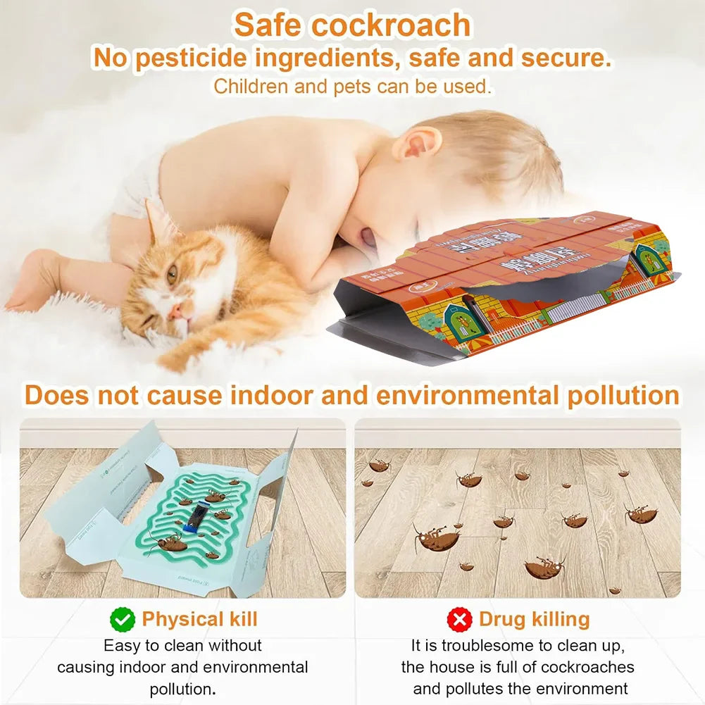 10 Pack Roach Baited Glue Traps