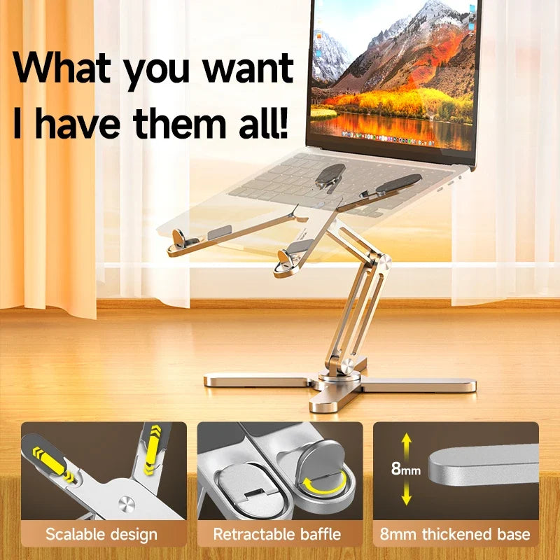 Foldable Aluminum Alloy Rotating Laptop Stand