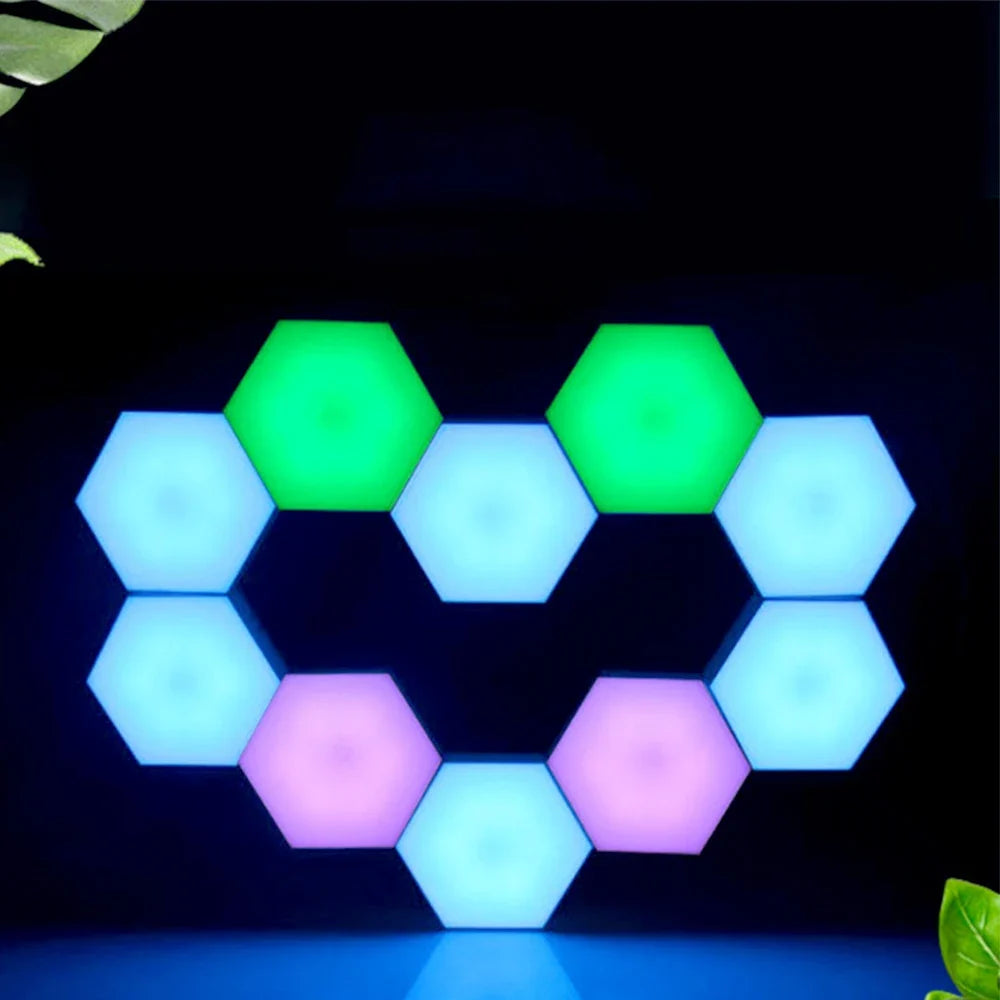 Touch Sensor RGB LED Hexagon Lamp