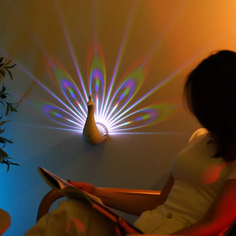 RC Colorful Peacock Wall Lamp