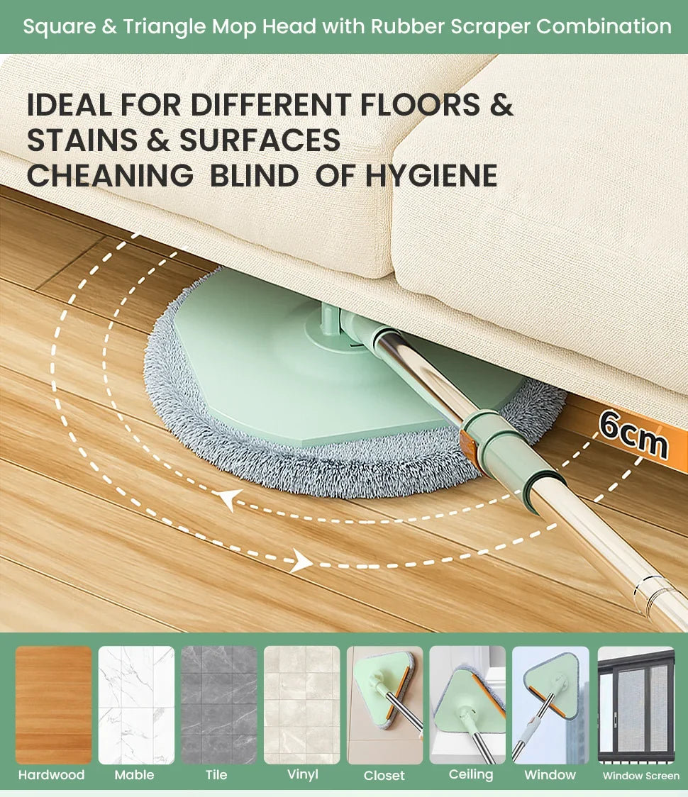 Hands-free Rotating Squeeze Mop With Bucket