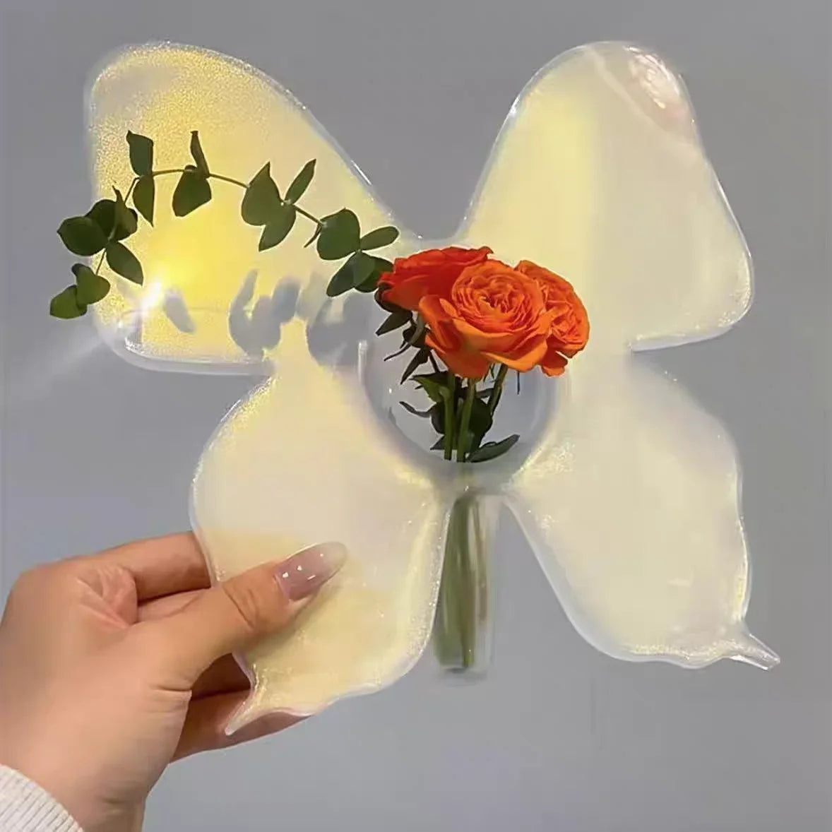 Acrylic Floral Photo Frame Vase