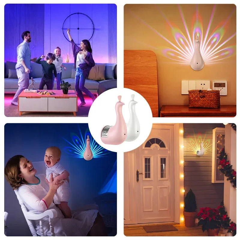 RC Colorful Peacock Wall Lamp