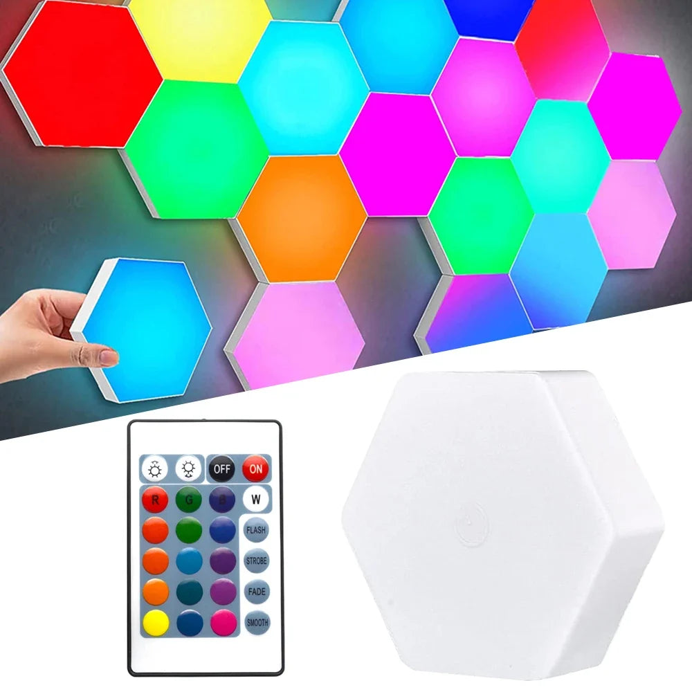 Touch Sensor RGB LED Hexagon Lamp