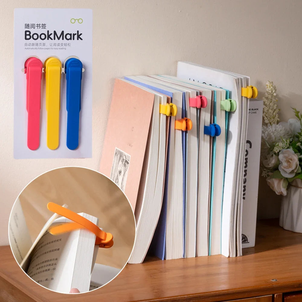3Pcs Silicone Bookmarks