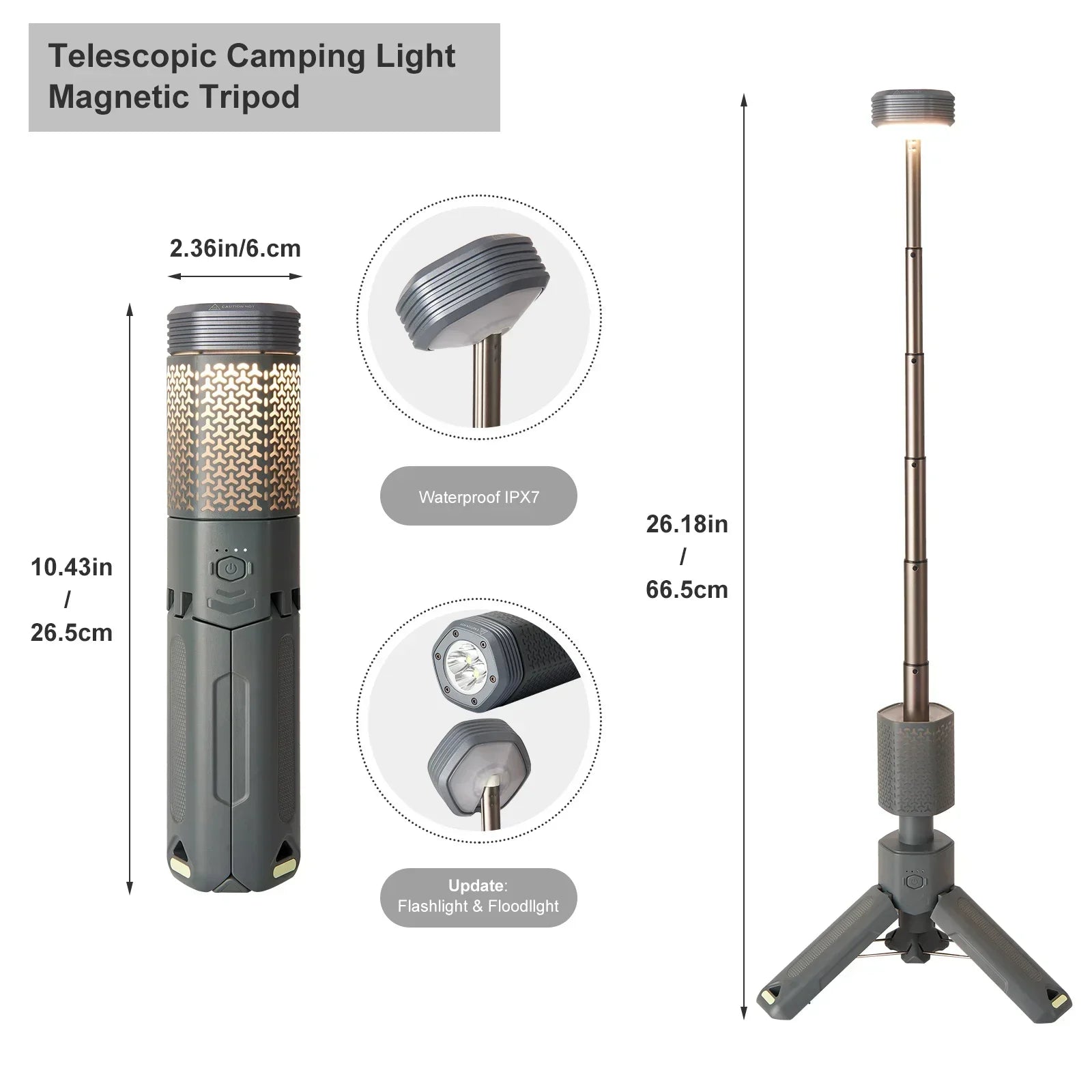 Telescopic and Collapsible Camping Light