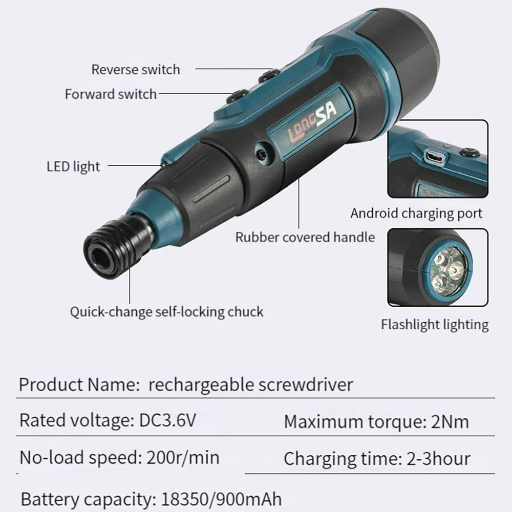 Rechargeable Electric Wireless Screwdriver