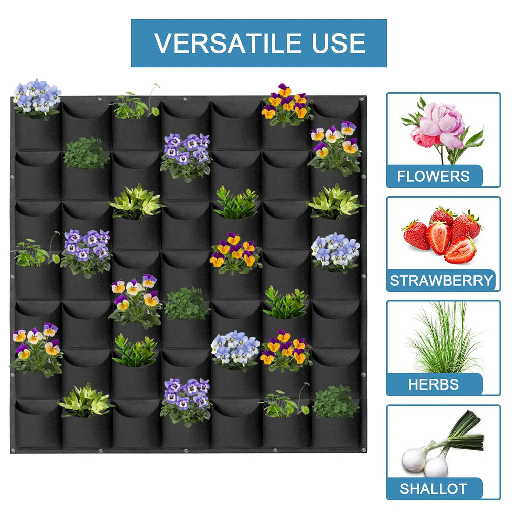 Wall Mounted Planting Grow Bags- 49 Pockets