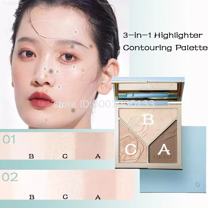 Three-Dimensional 3 in 1 Contouring Palette