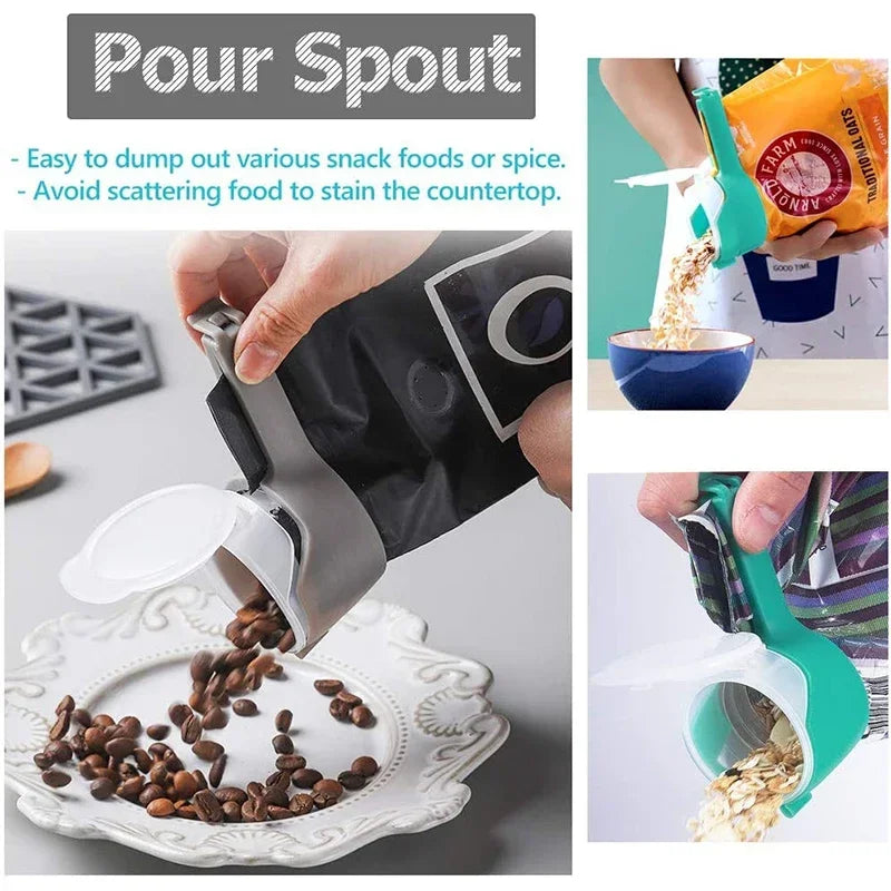 Food Bag Sealing Clips With Cap - 5Pcs