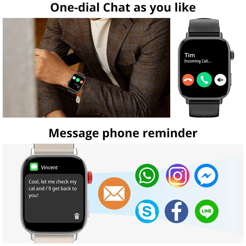 2 In 1 Fitness Tracker Voice Calling Smart Watch