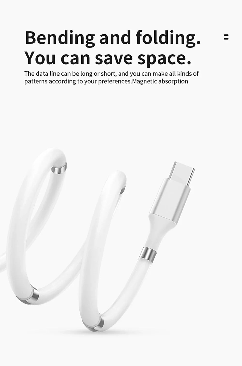 Self Winding Magnetic Fast Charging Data Cable