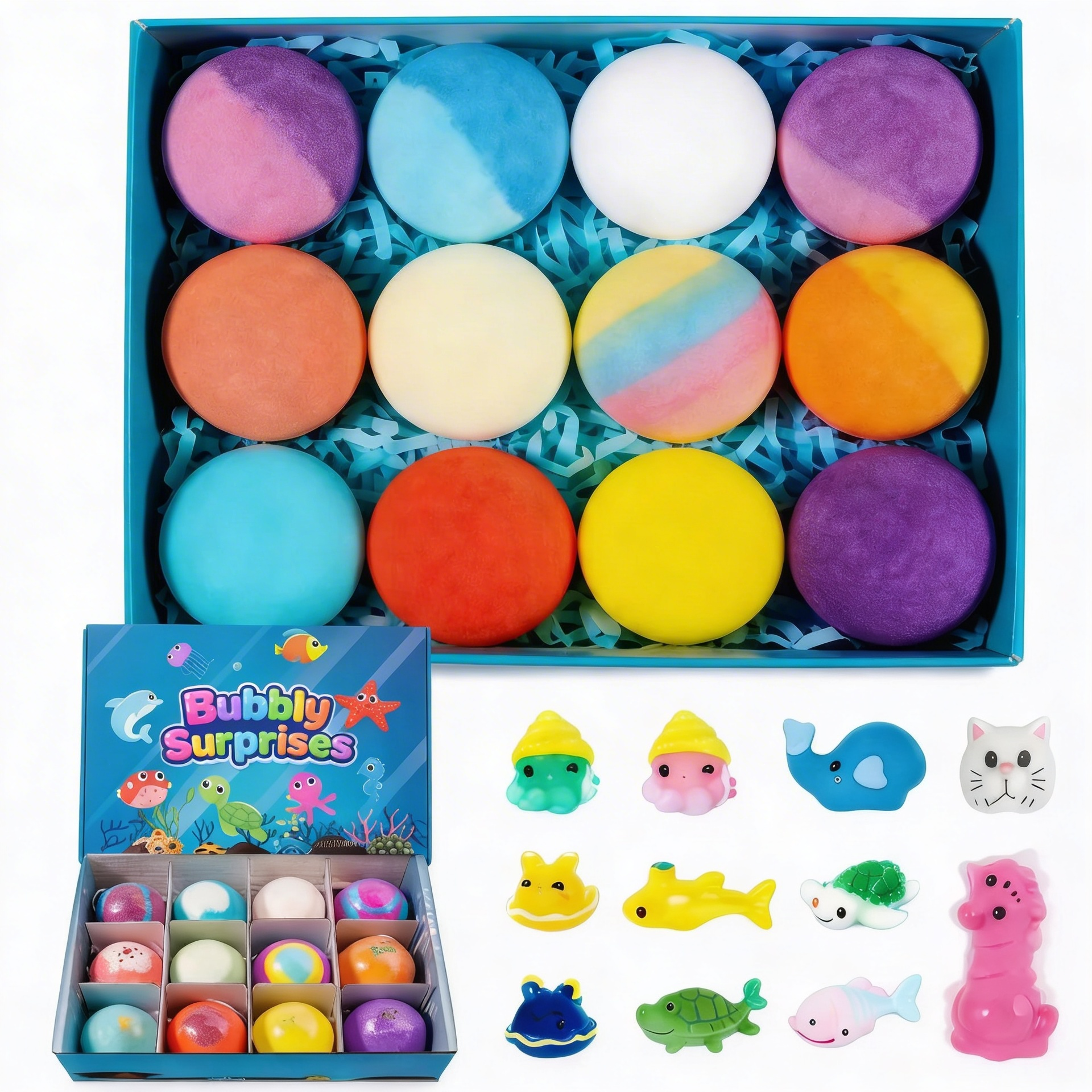 12-Piece Ocean Surprise Bath Bomb Toy Set